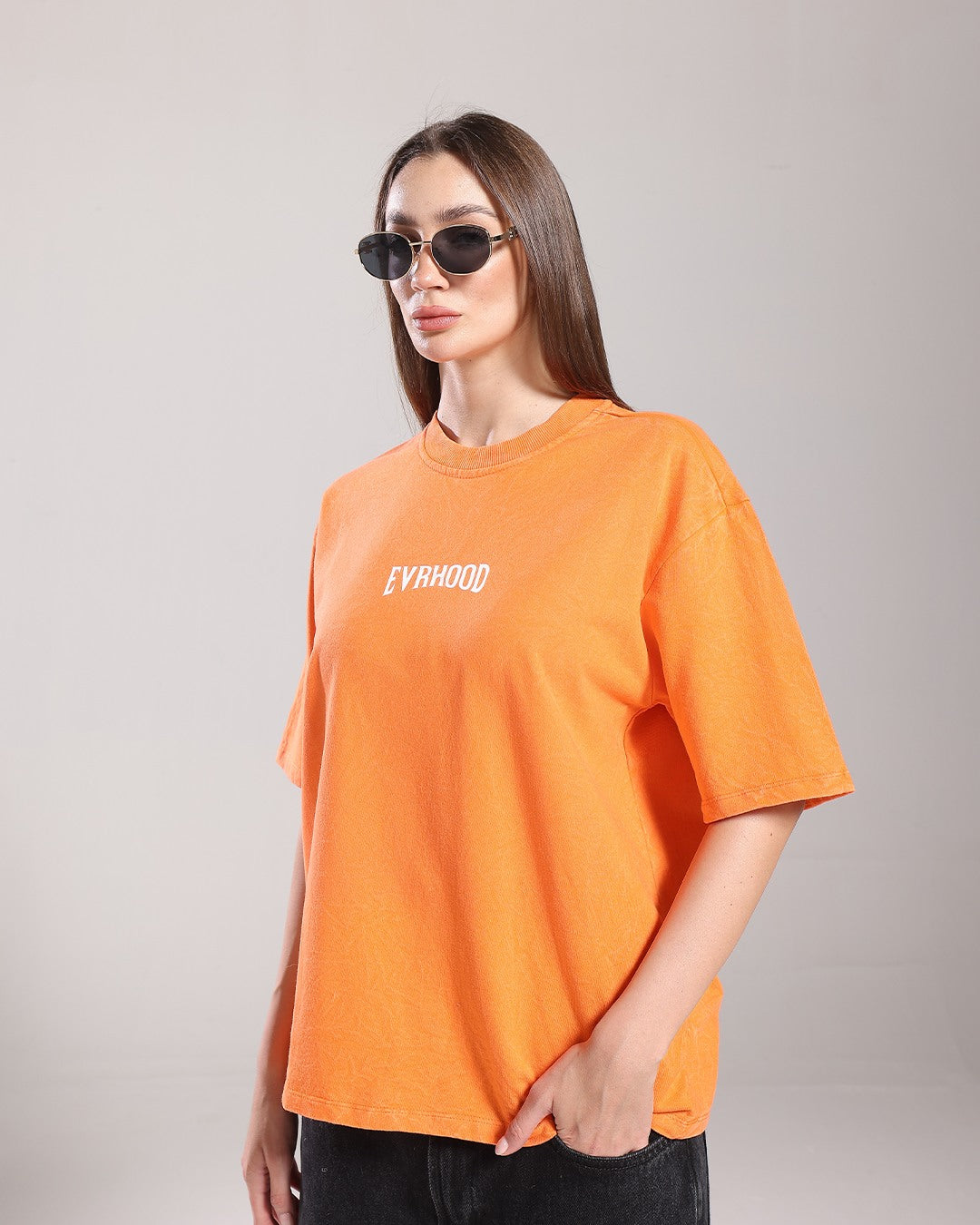 Stone Washed Tee - Tangerine